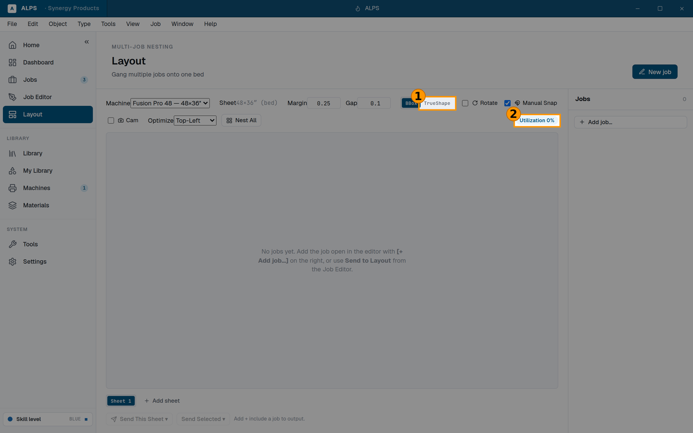 Layout — several jobs, one sheet.